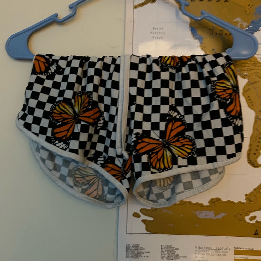 Checker butterfly soft shorts